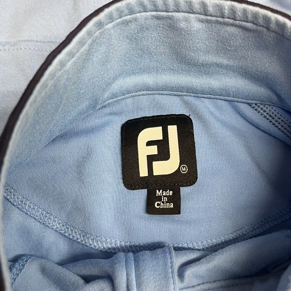 FootJoy FJ Men's 1/2 Zip Golf Pullover Shirt Nylon/Spandex Blue/Navy Logo M‎ guc - Picture 4 of 9